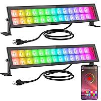 Onforu 48W Stage Wash Lights, Smart APP Control RGB Light Bar, Christmas Stage Lighting with Music Synchronize, 16 Million Color Uplights for DJ Light Uplighting Wall Light for Party Garden Events