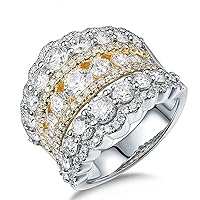 14k/18k White Gold Genuine Natural Brilliant Diamond Engagement Ring Wedding Band for Women