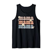 Mama Happy Mother's Day Groovy Retro Best Mom Ever Funny Tank Top