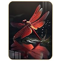 Champi Table Art Decorative Paintings Beautiful Red Dragonfly, Animal Art - Strange Colorful Animals Artistic, Poster Art Decorative Wall Pictures Home Decoration 5x7 Inch