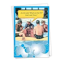 NobleWorks - 1 Funny Happy Father's Day Greeting Card - Humor Notecard for Dad, Pa, Pop, Daddy, Stepfathers with Envelope or Stepdad - I Said Dust 0197