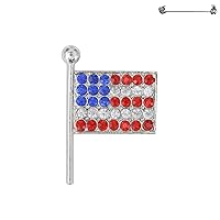 American USA Pin Flag Brooch Rhinestone Inlaid Jewelry Patriotic Tie Tack Pin