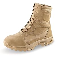 HQ ISSUE Talos 8” Men’s Side Zip Waterproof Tactical Boots, Military Combat Hiking Shoes