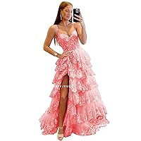 Off Shoulder Sequin Prom Dresses 2024 Tiered Lace Long Prom Dress for Teens Sparkly Formal Evening Gown with Slit