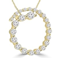 2.00 Ct tw Round Diamond Spiral Pendant in 14 kt with 16 inch Chain