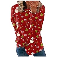 Womens Tops Long Sleeve Crew Neck Sweatshirts Christmas Snow People Graphic Pullover Tops Daily Going Out Shirts