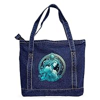 Aquarius Denim Tote Bag - Zodiac Sign Gifts - Gifts for Aquarius