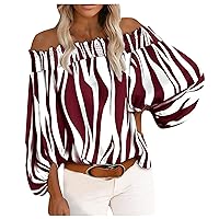 Womens Tank Tops Flowy Color Contrast Long Sleeve One-Shoulder Tee Vintage Business Womens Tops Fall 2022