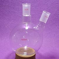 lab Glass,1000ml,2 Neck,24/40​,Round Bottom Flask,1L,D​ouble Necks,Labo​ratory Boiling Bottle