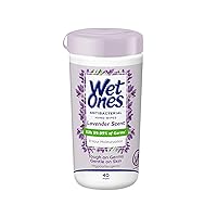 Wet Ones Antibacterial Hand Wipes, Lavender Wipes | Antibacterial Wipes, Moisturizing Wipes | 40 ct. Canister