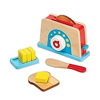 Bread and Butter Toaster Set (9 pcs) - Wooden Play Food and Kitchen Accessories