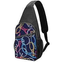 Bowling Ball Bowling Pins Sling Daypack Casual Crossbody Backpack Chest Shoulder Bag For Travel And Hiking