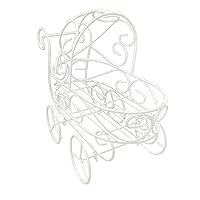 Baby Shower White Metal Carriage Stroller Centerpiece (Small - 12 Inch)