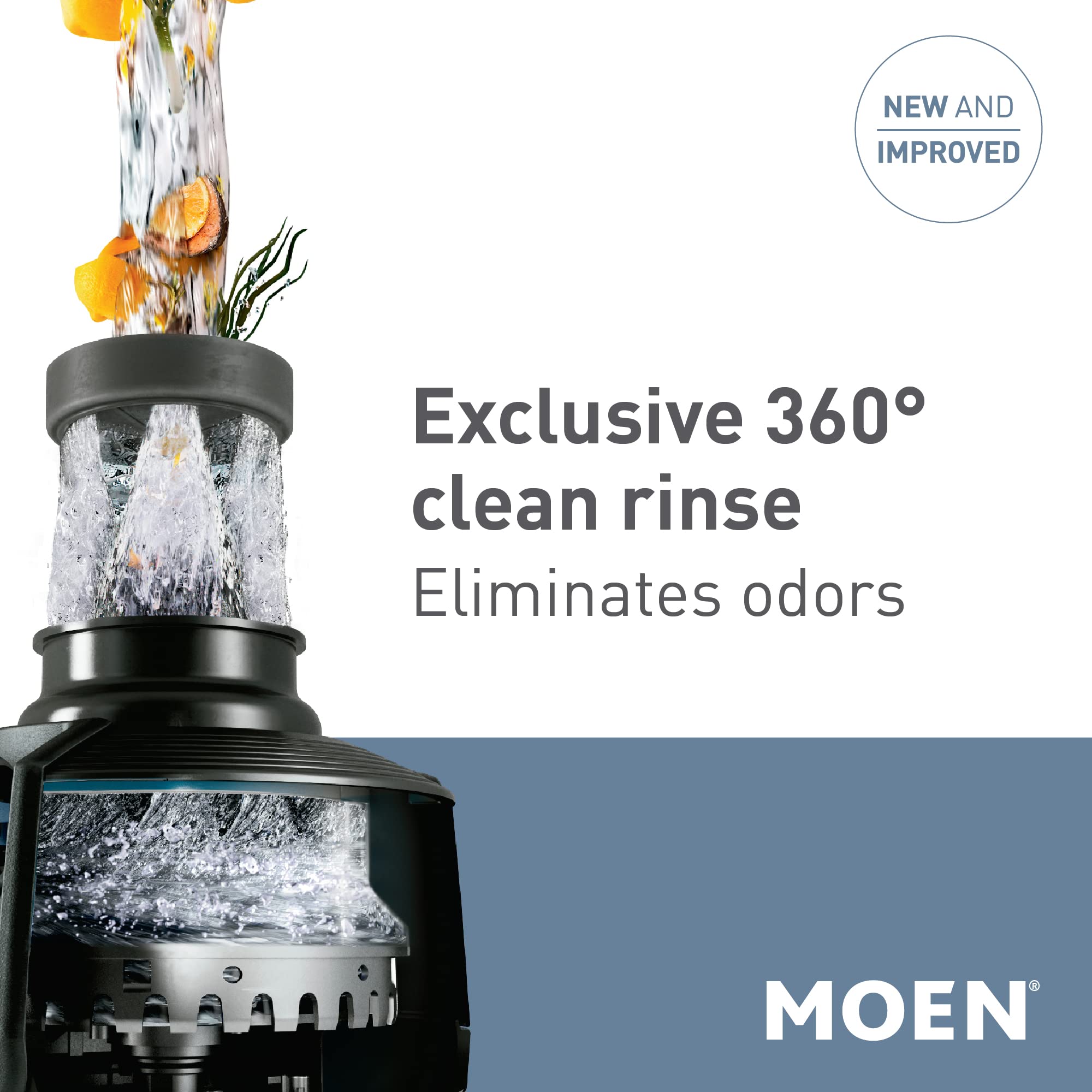 Moen Prep Series PRO 1/2 HP Continuous Feed Compact Garbage Disposal, Power Cord Included, GXP50C