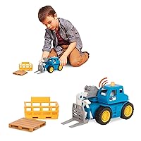 Driven by Battat – Micro 1/124 Scale – Telehandler Forklift Toy – Construction Truck Toy with Extendable Crane Arm & More – Realistic Lift Sounds & Lights – Car Toy Gift for Boys & Girls Age 3+
