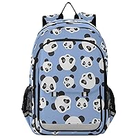 Panda Face Blue School Backpack Laptop Backpack Bags Bookbag Travel Casual Computer Notebooks Daypack