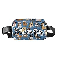 Custom Cute Dog and Puppy Fanny Packs for Women Men Personalized Belt Bag with Adjustable Strap Customized Fashion Waist Packs Crossbody Bag Waist Pouch for Running Travelling