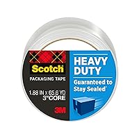 Scotch Heavy Duty Shipping Packing Tape, Clear, Shipping and Packaging Supplies, 1.88 in. x 65.6 yd., 1 Tape Roll