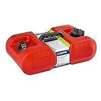 Scepter 10506 Rectangular 3 Gallon Under Seat Portable Marine Fuel Tank With Handle, 19-Inches x 12-Inches x 7-Inches, Red