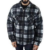 TruClothing.com Men's Jumper Thermal Fleece Fur Lined Lumberjack Zipped Check Winter Shirt
