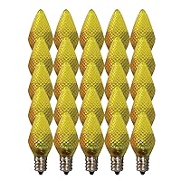 Lighting LED C9 Light Bulbs, E17 Sockets, Blinker Yellow, Commercial Grade Replacement Lamps, Christmas or Year Round, 25 Pack