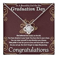 Congratulations Love Knot Necklace For Daughter, Class Of 2024 Jewelry Gift For Her On Graduating College Graduation Gift, PHD Graduation Gift For Daughter Granddaughter Niece Gift Graduation 2024