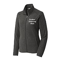 INK STITCH Women L235 Custom Design Your Own Stitching Logo Texts Heather Microfleece Jackets - 4 Colors