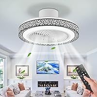 LOKUNM Ceiling Fan with Lighting Remote Control, Ceiling Light with Fan, 35 W Black Ceiling Light with Fan, 1/2 H, Ceiling Fan for Bedroom, Dining Room