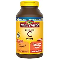 Nature Made Chewable Vitamin C 500 mg Tablets, 150 Count Value Size to Help Support the Immune System