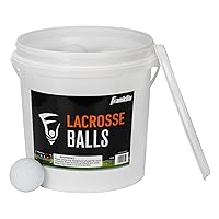 Franklin Sports Lacrosse Balls Bucket - Bulk Pack of (40) Official Size White Lax Balls for Practice + Training - 40 Ball Bucket Pack - Multi-Use Lacrosse, Massage Therapy + Yoga Balls for Athletes