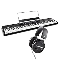 Alesis Recital & M-Audio HDH40 - 8-Button Beginners Digital Piano Keyboard with Semi-Weighted Keys, Built-in Speakers and Over-Ear Headphones
