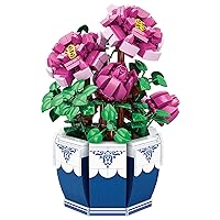Peony Building Toy Set 527 PCS Flower Building Blocks for Kids Adults, DIY Flower Pot Building Blocks Set for Kids, Suitable for Children and Adults, Easy to Assemble