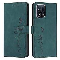 Cellphone Flip Case Compatible With Embossed Pattern Oppo Find X5 Pro Leather Wallet Phone Case Card Slot Holder Flip Phone Case Compatible With Oppo Find X5 Pro Smartphone Case Cover ( Color : Green