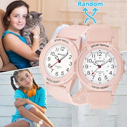 SOCICO Teen Watches for Boys Girls, Waterproof Analog Watch with Night Light, Easy to Read and Soft Band for Teenagers Aged 12-18 Birthday Gift