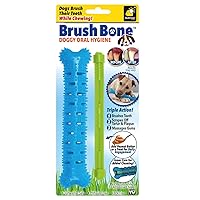 BulbHead BrushBone Toothbrush, Dogs Chewing, Plaque and Tartar Remover for Teeth, Works 3 Ways to Clean While They Play, Invented by a Dentist & His Hygienist Wife, 1 Count (Pack of 1), Brush Bone