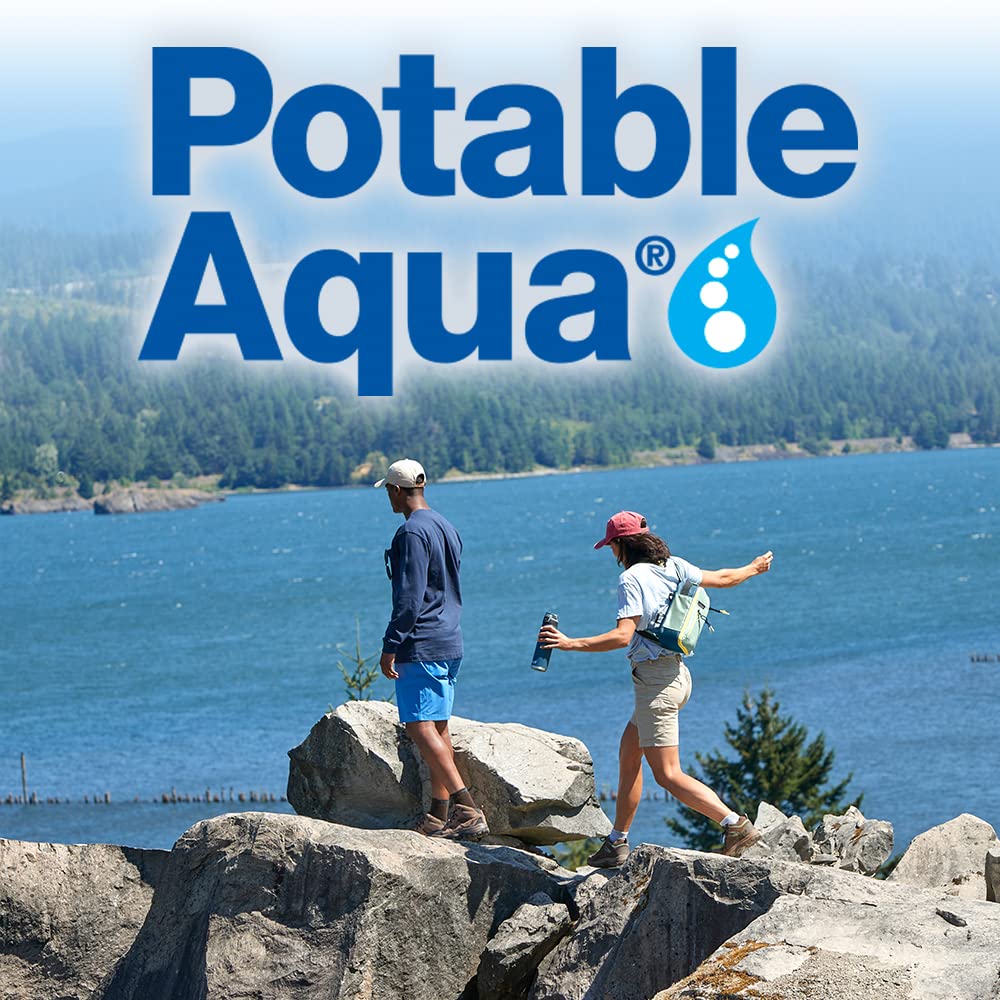 Potable Aqua Water Purification Tablets with PA Plus, Portable and Effective Water Purification Solution for Camping, Hiking, Emergencies, Natural Disasters and International Travel, Two 50ct Bottles