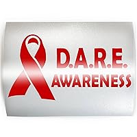 DARE AWARENESS Red Ribbon Drug Abuse Resistance Education - PICK YOUR COLOR & SIZE - Vinyl Decal Sticker D