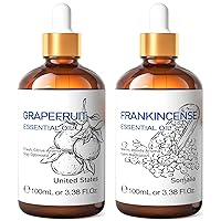Grapefruit Essential Oil and Frankincense Essential Oil, 100% Pure Natural for Diffuser - 3.38 Fl Oz