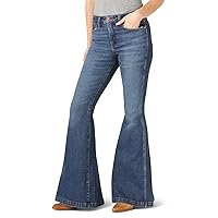Womens Retro High Rise Trumpet Flare Jeans