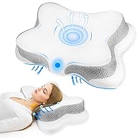 Cervical Memory Foam Pillow, Side Sleeper Pillows for Adults, Contour Neck Pillow for Back and Stomach Sleepers, 2 Heights Ergonomic Pillow for Neck and Shoulder Pain, Breathable Pillowcase
