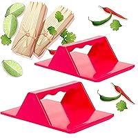Tamales Masa Spreaders - Kitchen Utensils - Easy Grip Ergonomic Handle by Mindful Design (2 Pack, Red)