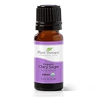 Plant Therapy Organic Clary Sage Essential Oil 10 mL (1/3 oz) 100% Pure, Undiluted, Natural Aromatherapy, Therapeutic Grade