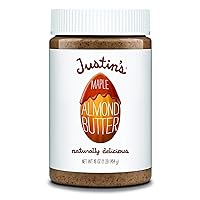 Justin's Maple Almond Butter, No Stir, Gluten-free, Non-GMO, Responsibly Sourced, 16 Ounce Jar