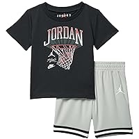 Jordan Baby Boy's Hoop Shorts Set (Infant) Light Smoke Gray 12 Months