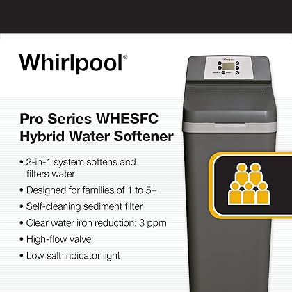 Whirlpool WHESFC Pro Series – Softener/Whole Home Filter Hybrid, Gray