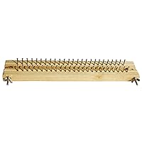 Long Square Wooden Knitting Block Adjustable Loom 12.5 inch 25 Rows