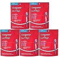 Colgate Max Fresh Wisp Disposable Mini Toothbrush, Peppermint - 24 Count, 5-Pack