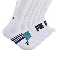 Fila Men's Striped Half Cushion Quarter Socks