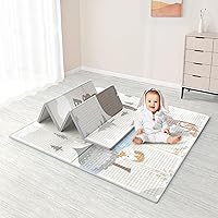 Fodoss Baby Play Mat, 47x47inch Play Mat, 0.4 in Thick Waterproof Playmat for Babies, Foldable Play Mat for Small Baby Playpen, Small Spaces