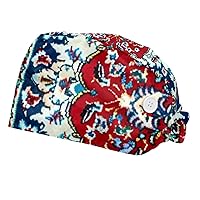 Bouffant Nurse Hats,Workout Hat with Buttons and Cotton Sweatband